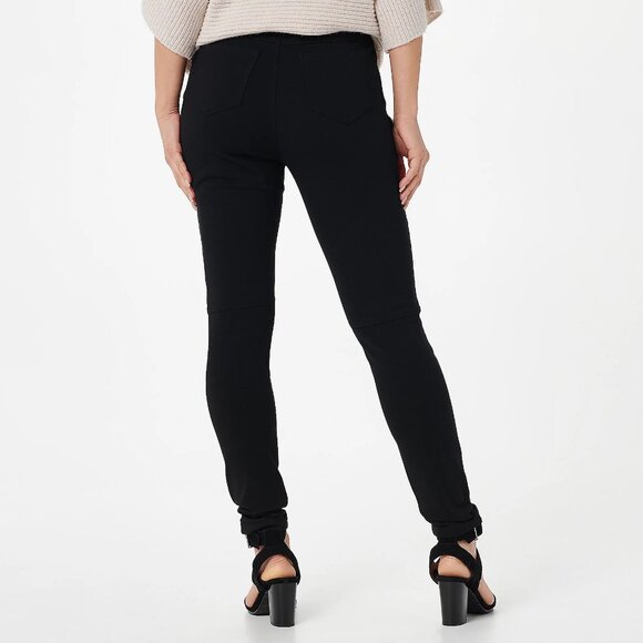 Ponte Slim Pant with Faux Leather Front - Picture 7 of 13